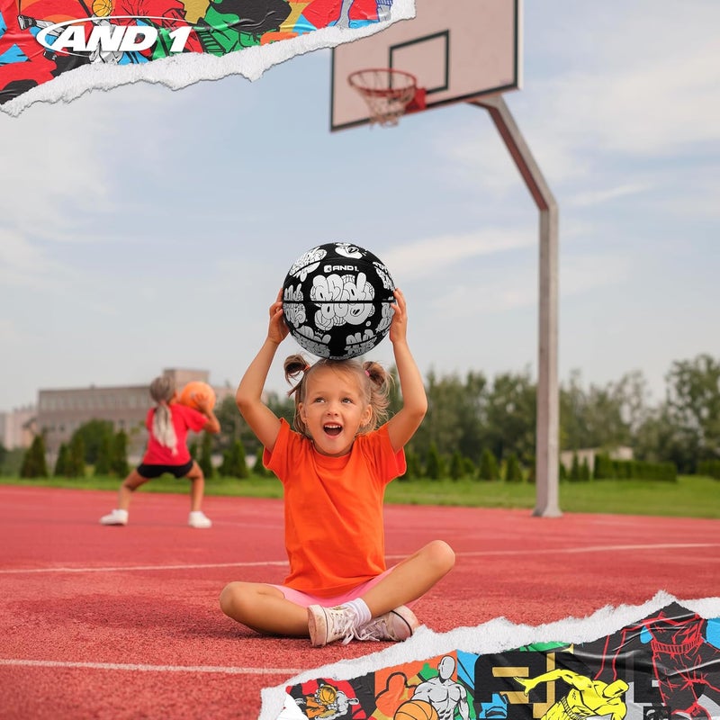 And1 Toss Up Basketball : Youth Sized Rubber Streetball for Indoor and Outdoor Use, Deep Channel Construction and Durability, Includes 10” Pump - Image 5